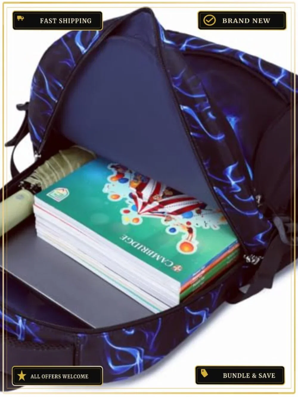 Boys Backpack Large 18 Inch Waterproof School Bookbag Laptop Compartment